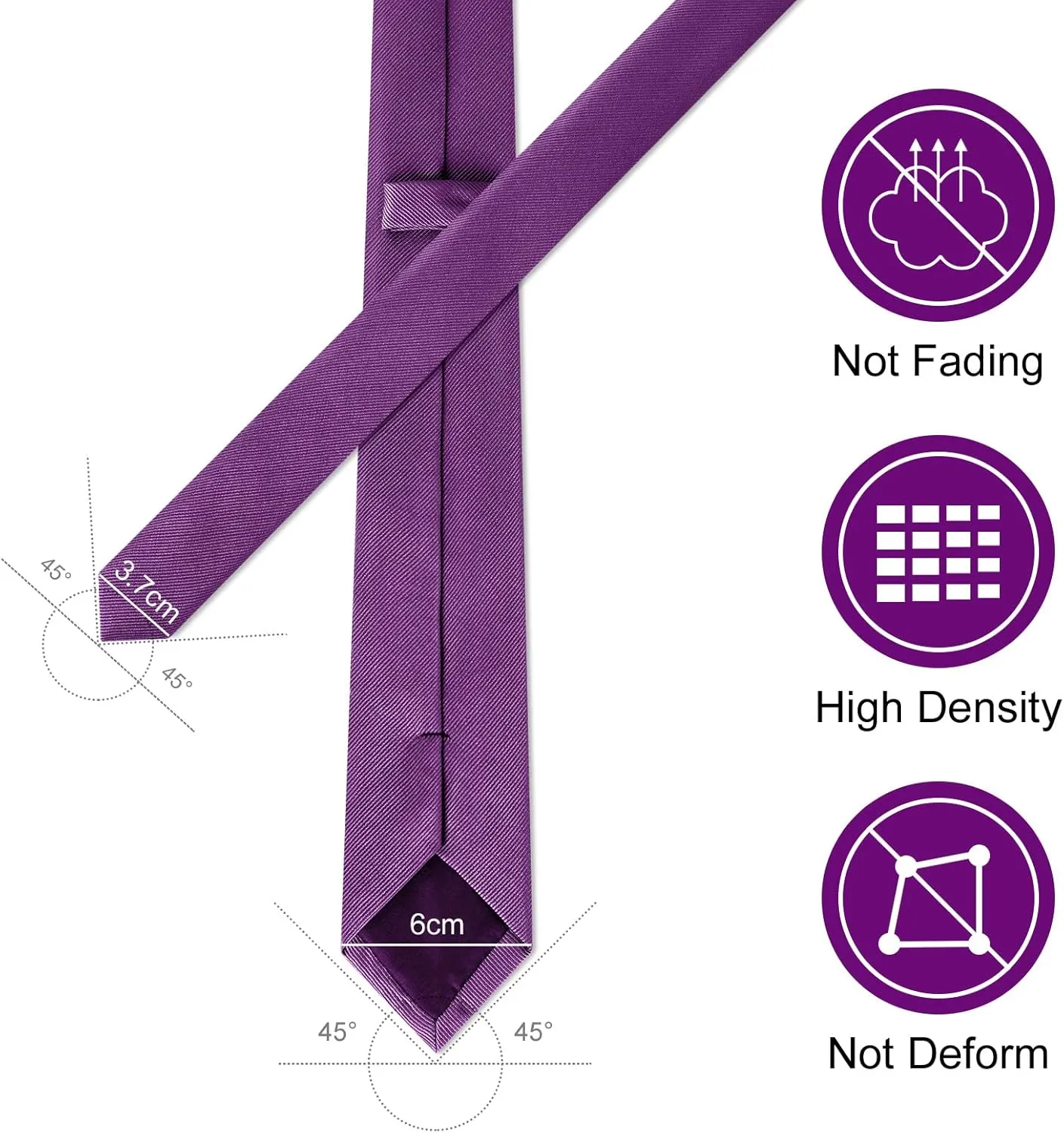 Men Ties, Classic Men's Solid Color Necktie, Premium Pure Color Skinny Necktie with Multiple Colors