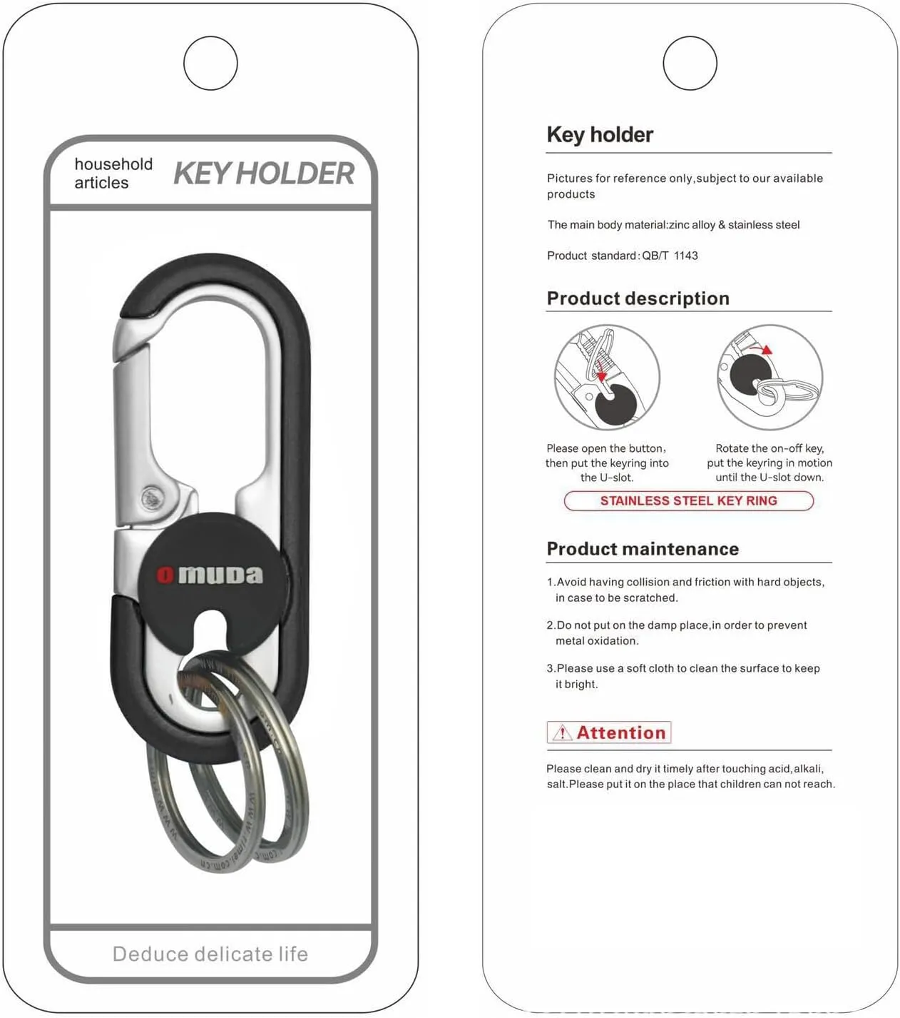 Men's Car Key Chain, Personalized Creative Stainless Steel Car Keychain for Men, Anti-Loss Heavy Duty Metal Key Ring