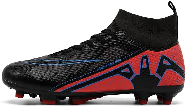 Men's Soccer Shoes High-Top Soccer Cleats Outdoor Breathable Athletic Professional Spikes Youth Boys Football Shoes Unisex Shoes Size 4.5-11