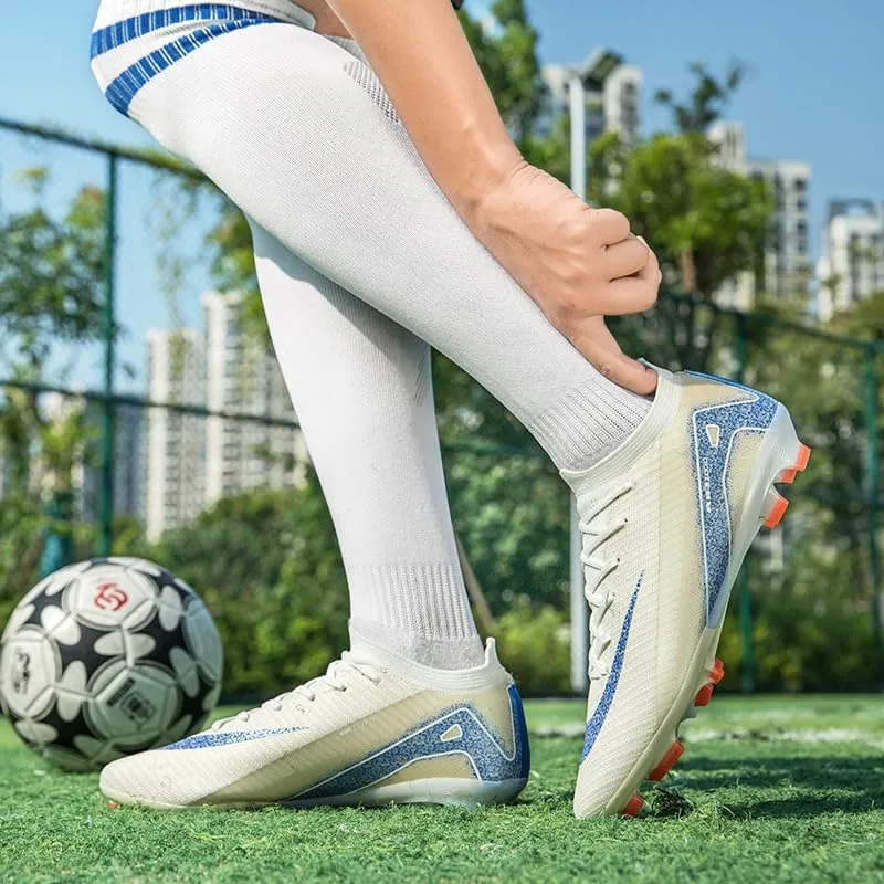 Men's Soccer Shoes High-Top Soccer Cleats Outdoor Breathable Athletic Professional Spikes Youth Boys Football Shoes Unisex Shoes Size 4.5-11