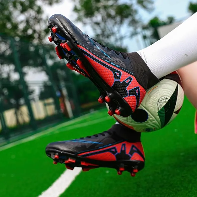 Men's Soccer Shoes High-Top Soccer Cleats Outdoor Breathable Athletic Professional Spikes Youth Boys Football Shoes Unisex Shoes Size 4.5-11