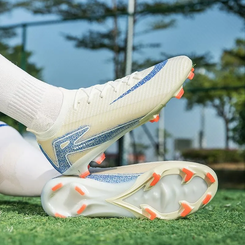Men's Soccer Shoes High-Top Soccer Cleats Outdoor Breathable Athletic Professional Spikes Youth Boys Football Shoes Unisex Shoes Size 4.5-11