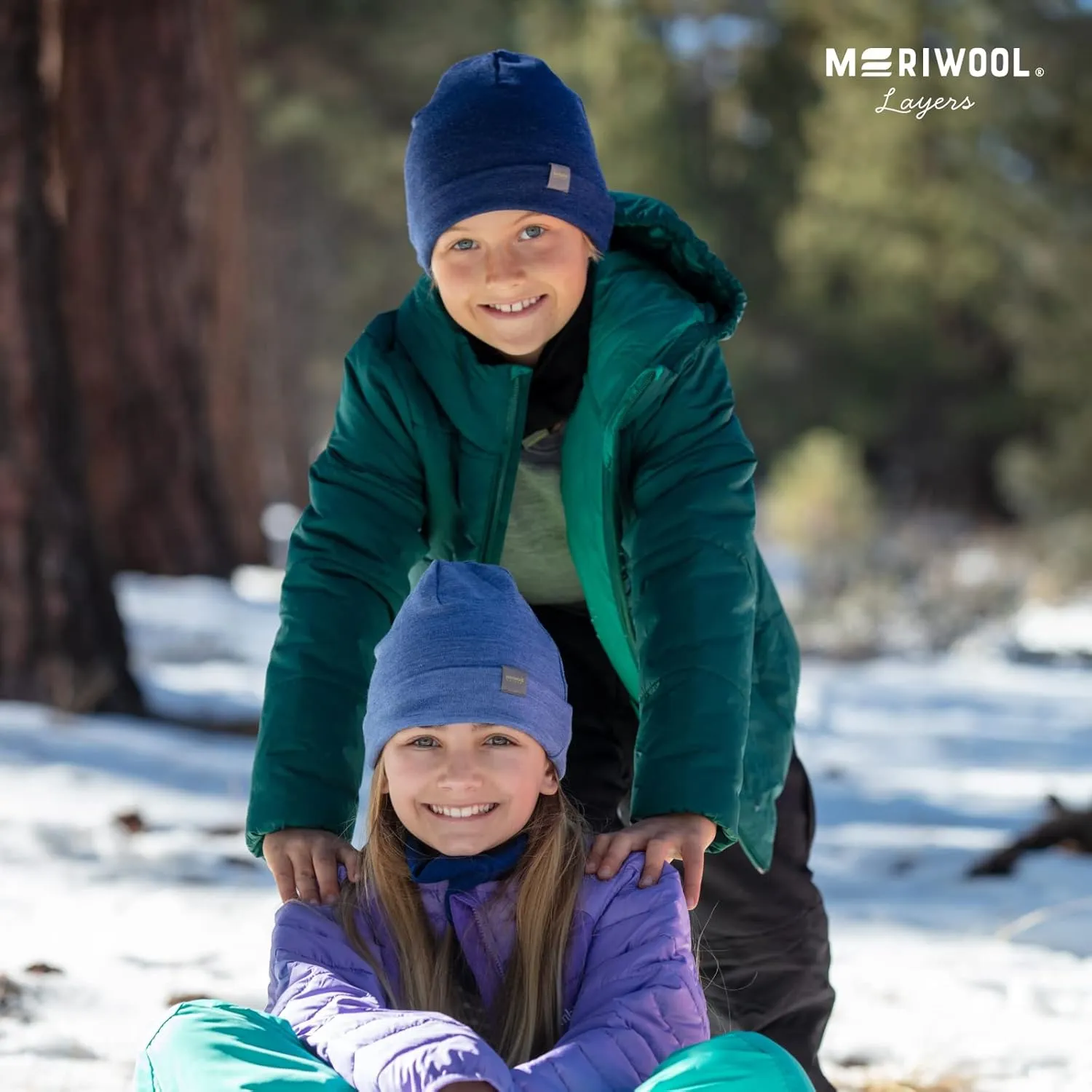 MERIWOOL Kids Merino Wool Beanie Hat - Warm, Breathable Unisex Children Knit Cap for Boys and Girls