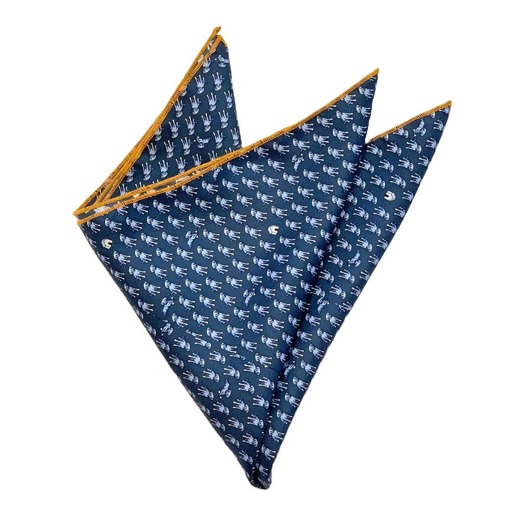Midnight Navy In the Doghouse Pocket Square