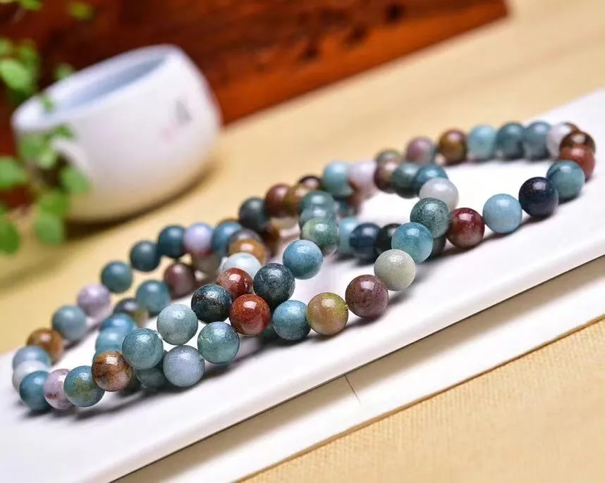New Natural Ocean Stone Bracelet- Round Beads