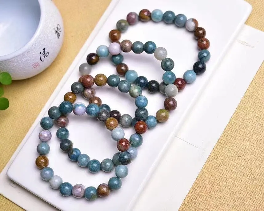 New Natural Ocean Stone Bracelet- Round Beads