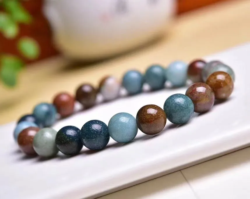New Natural Ocean Stone Bracelet- Round Beads