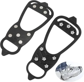 Non-Slip Ice Traction Spikes for Boots & Shoes,Shoe Spikes for Snow and Ice Snow Spikes for Shoes Ice Cleats for Shoes and Boots Ice Shoes Grippers, 8-Steel Studs Ice Cleats