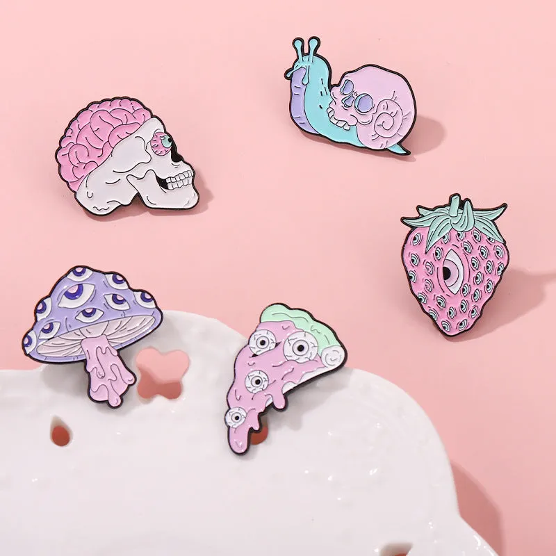 Pastel Goth Creepy Cute Enamel Pin Set
