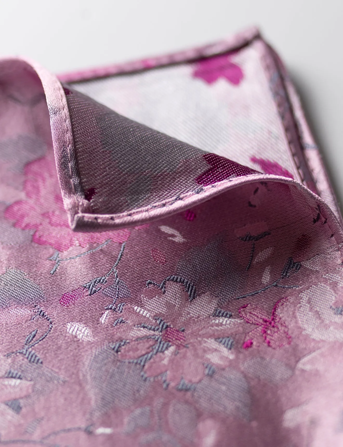 Pink Floral Pocket Square