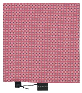 Pink Floral Print Silk Pocket Square