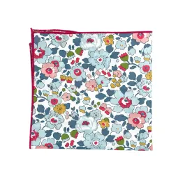 Pocket Square - Liberty of London- Grey, Mustard, Light Pink, Raspberry