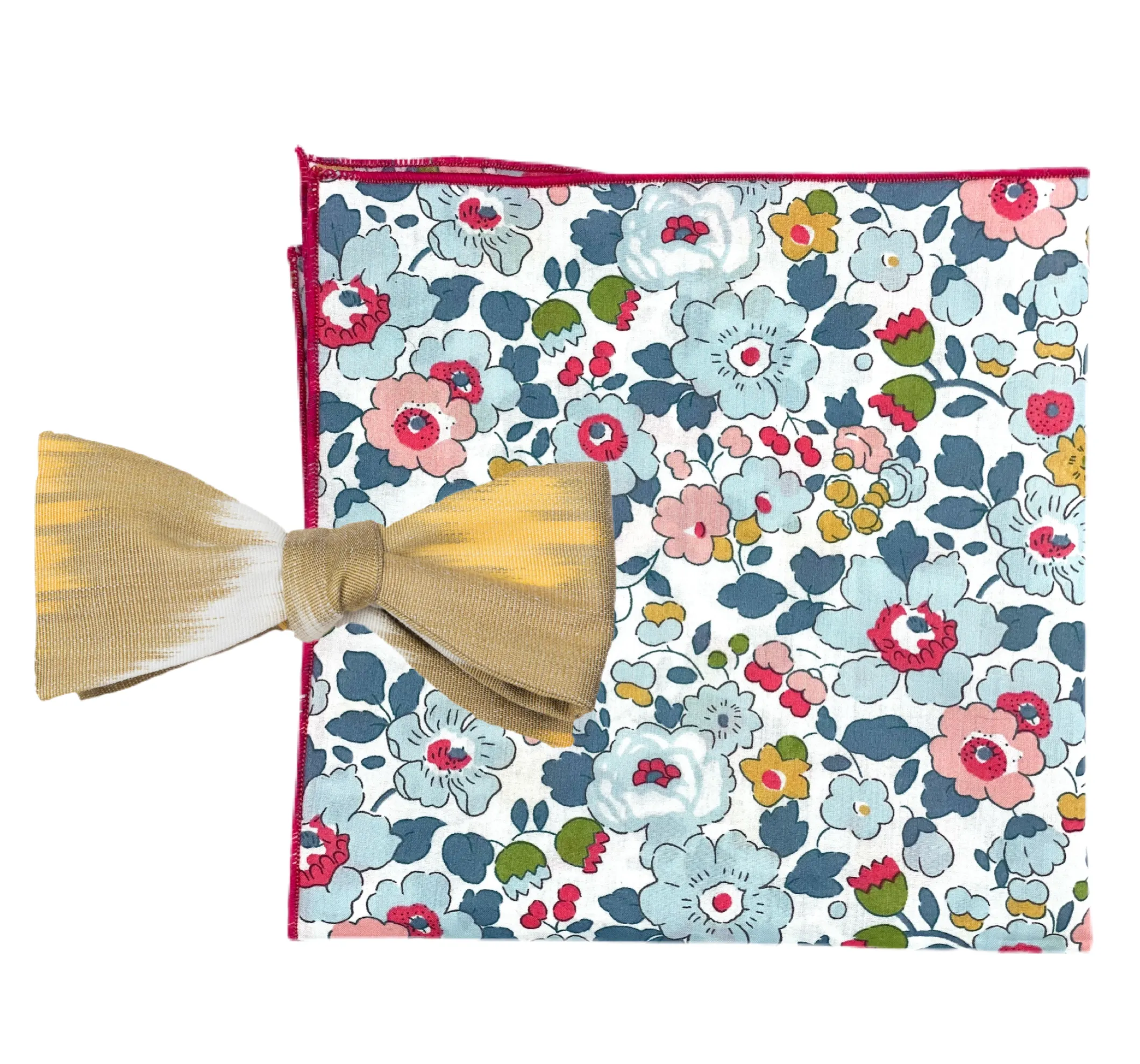 Pocket Square - Liberty of London- Grey, Mustard, Light Pink, Raspberry