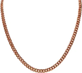 Pure Copper Cuban Link Chain Necklace for Men & Women, Heavy Solid Copper Statement Jewelry Gift, Multiple Lengths (16?C26 Inch)