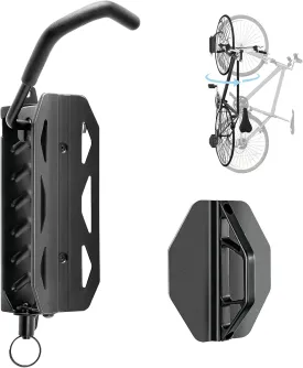 QAQ Swivel Bike Wall Mount, Vertical Bike Rack Garage Holds Up To 66lbs, Bike Hooks For Garage Space-Saving, Easy To Install -1 PACK