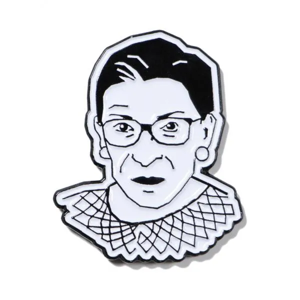 RBG Ruth Bader Ginsburg Face Enamel Pin