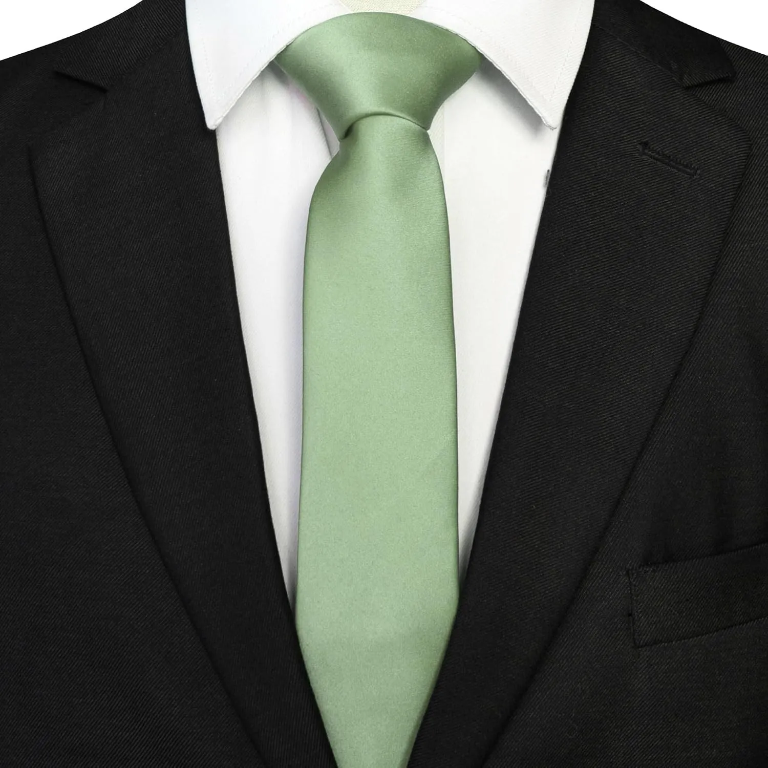 RBOCOTT 2.4??Solid Color Skinny Tie Business Wedding Necktie for Men(6cm)