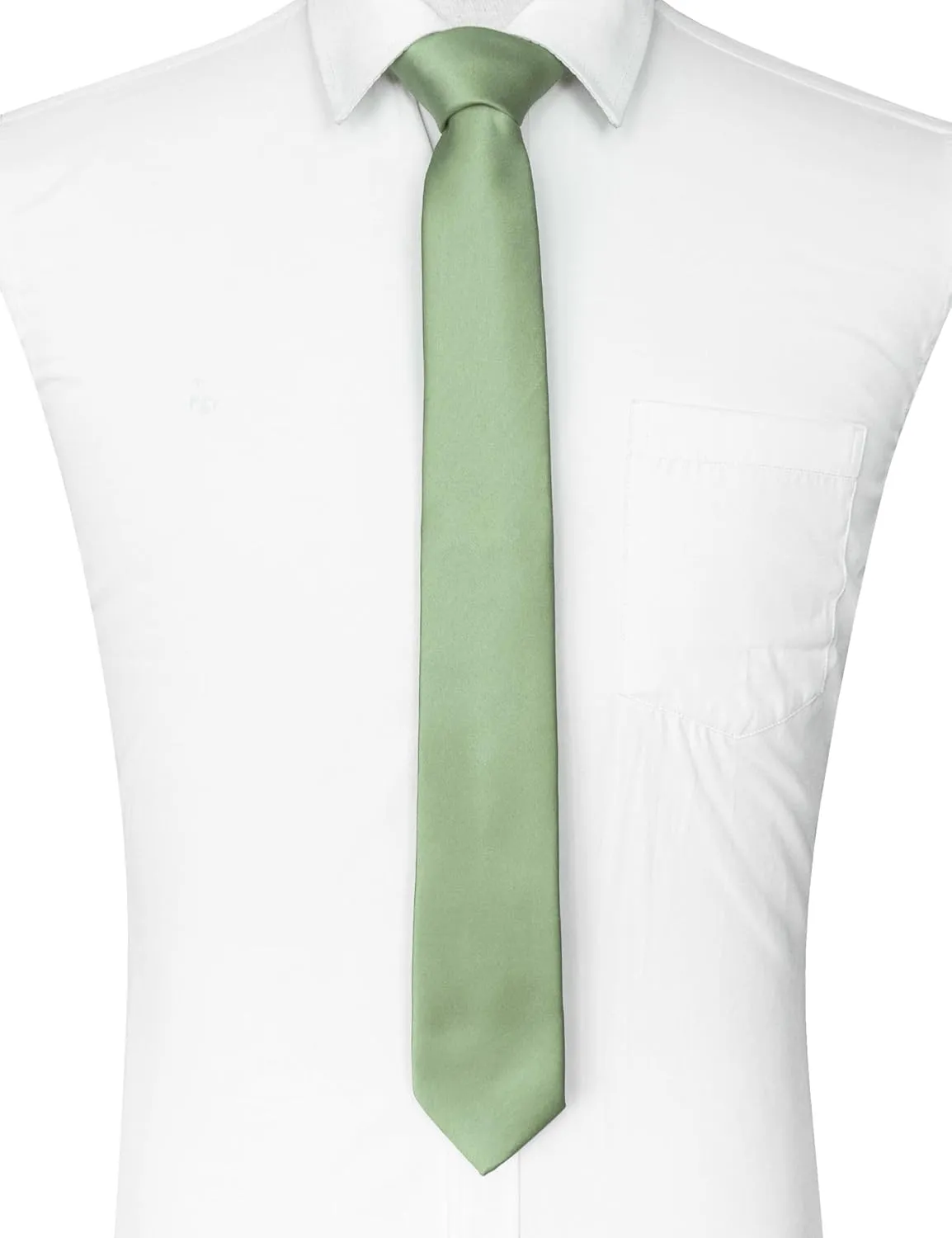 RBOCOTT 2.4??Solid Color Skinny Tie Business Wedding Necktie for Men(6cm)