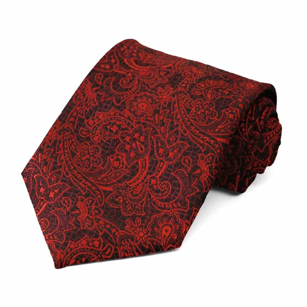 Red Patterned Neckties, 6-Pack