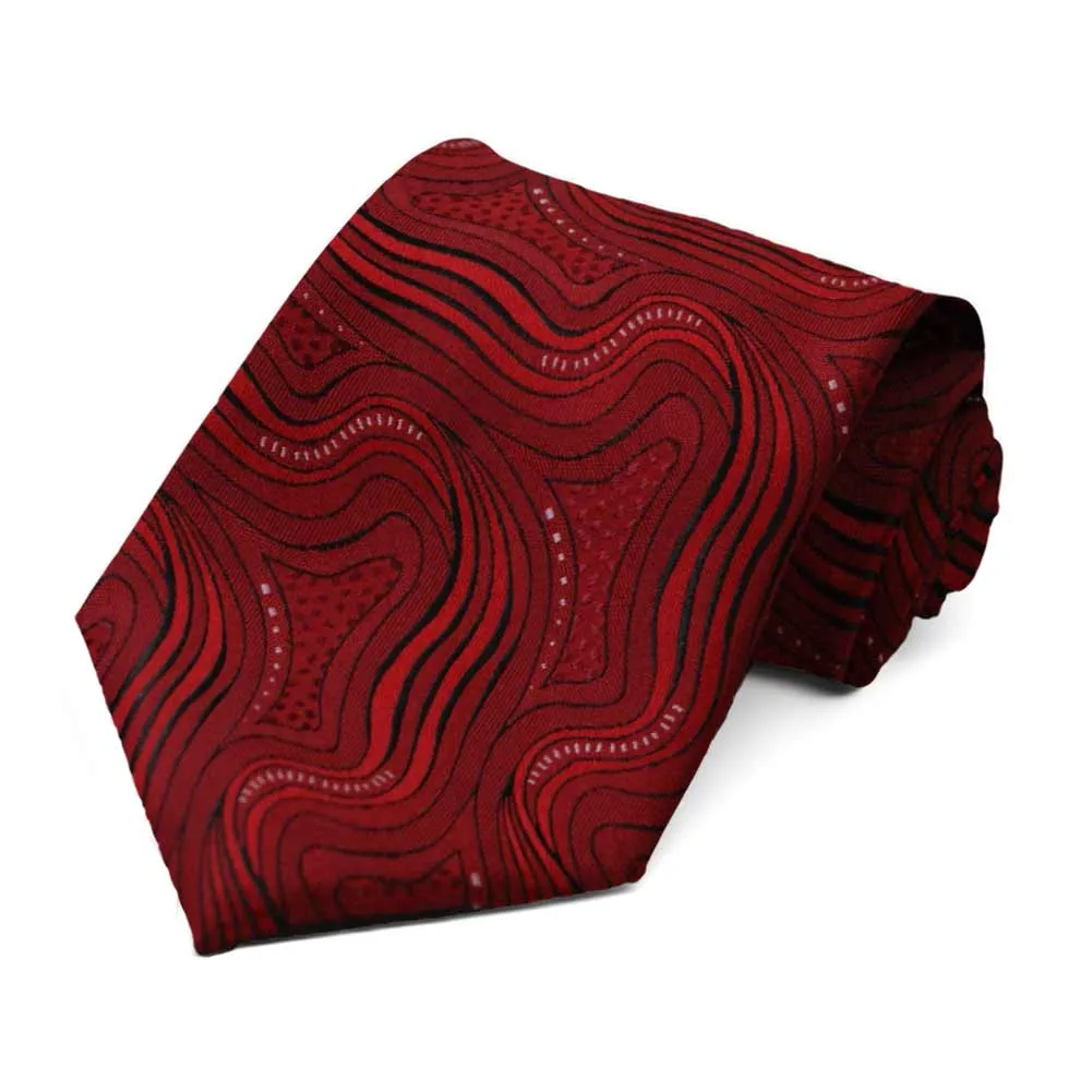 Red Patterned Neckties, 6-Pack