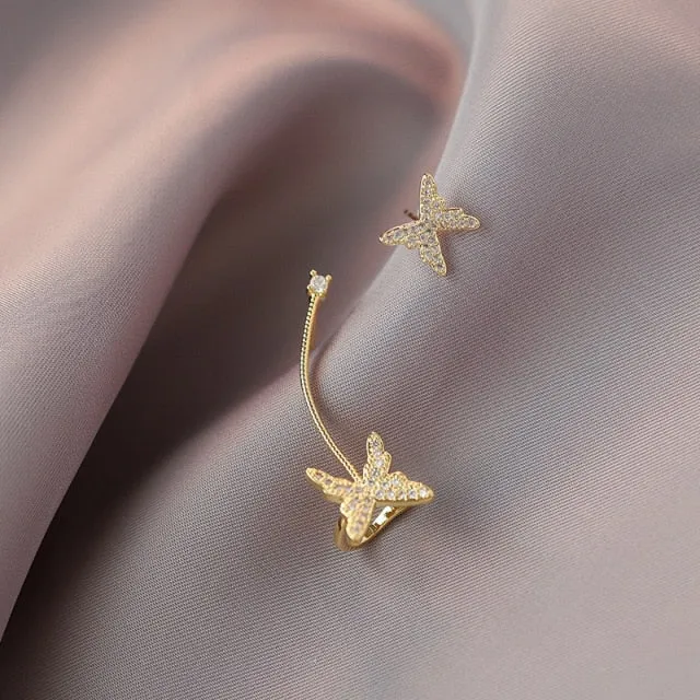 Rhinestone Stud Earrings | Rhinestone Drop Dangle Earring | Pendant Studs | Korean Style Earring | Metal long Earring | Drop Chain Earrings