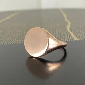 Round 14mm - 9 Carat Rose Gold Signet Ring