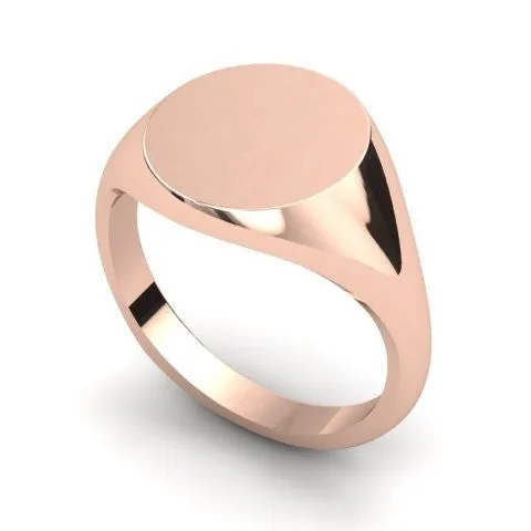 Round 14mm - 9 Carat Rose Gold Signet Ring