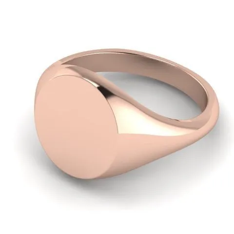 Round 14mm - 9 Carat Rose Gold Signet Ring