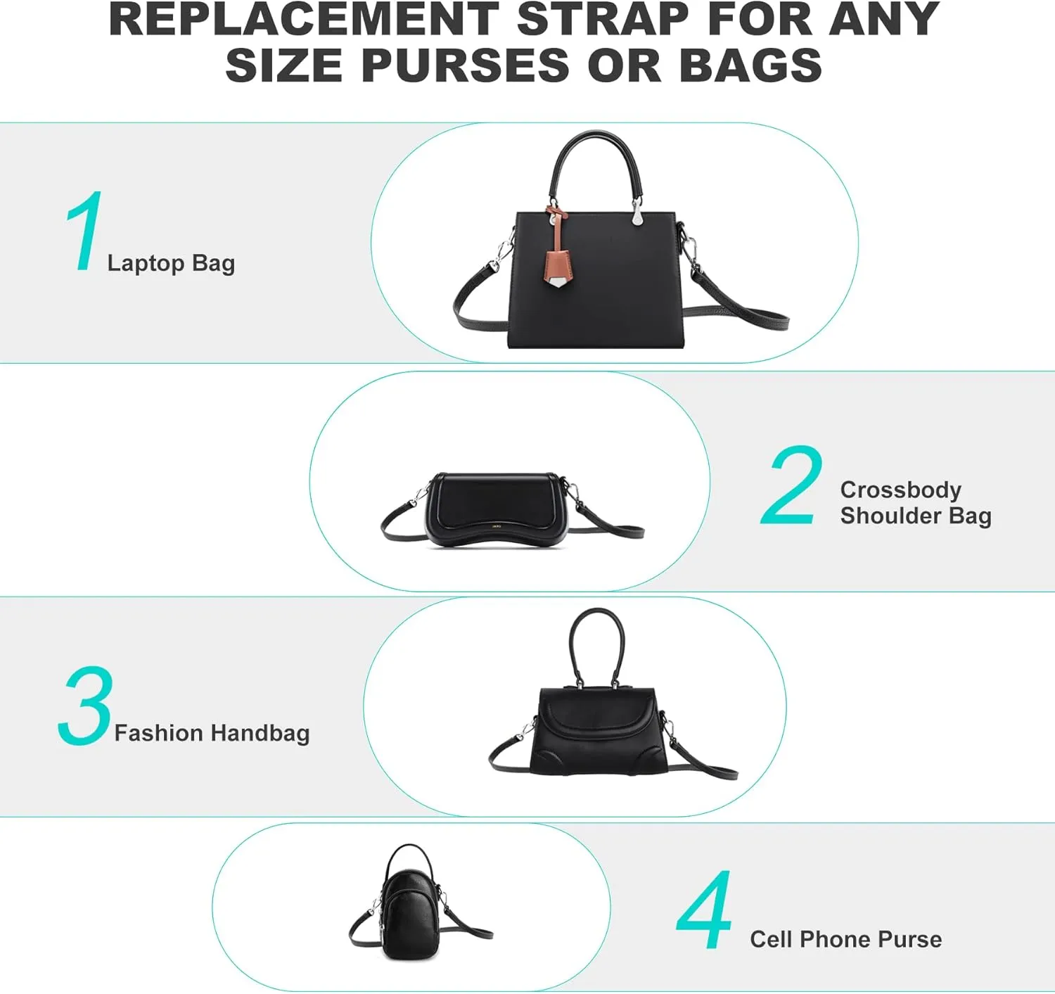 SEAVILIA Genuine Leather Purse Strap Replacement Crossbody Adjustable Long Thin Handmade Shoulder Handbags Strap