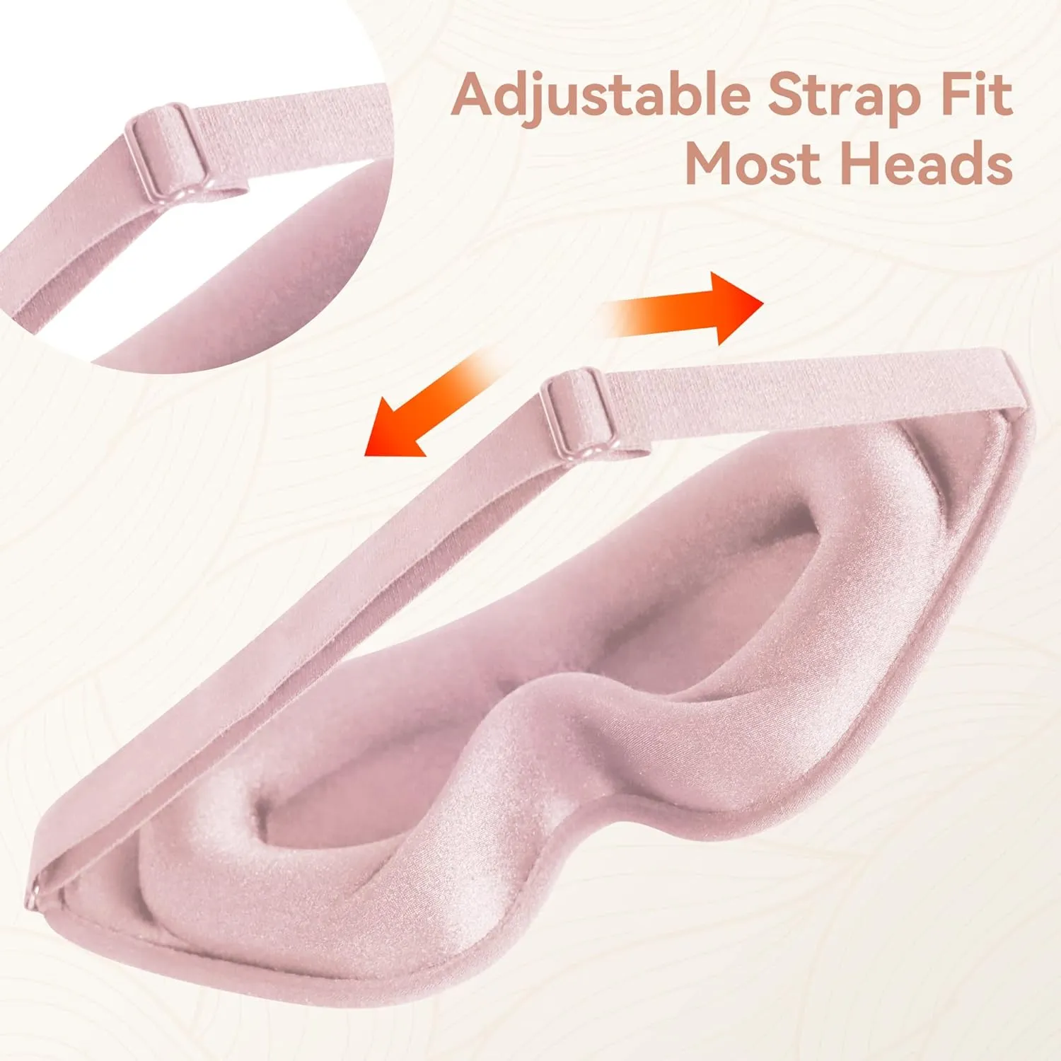 Sleep Mask for Men Women,Upgraded 3D Deep Contoured Eye Covers for Sleeping with Adjustable Strap,Block Out Light, Soft Comfort Eye Shade Cover for Travel Yoga Nap (1pcs, Pink)