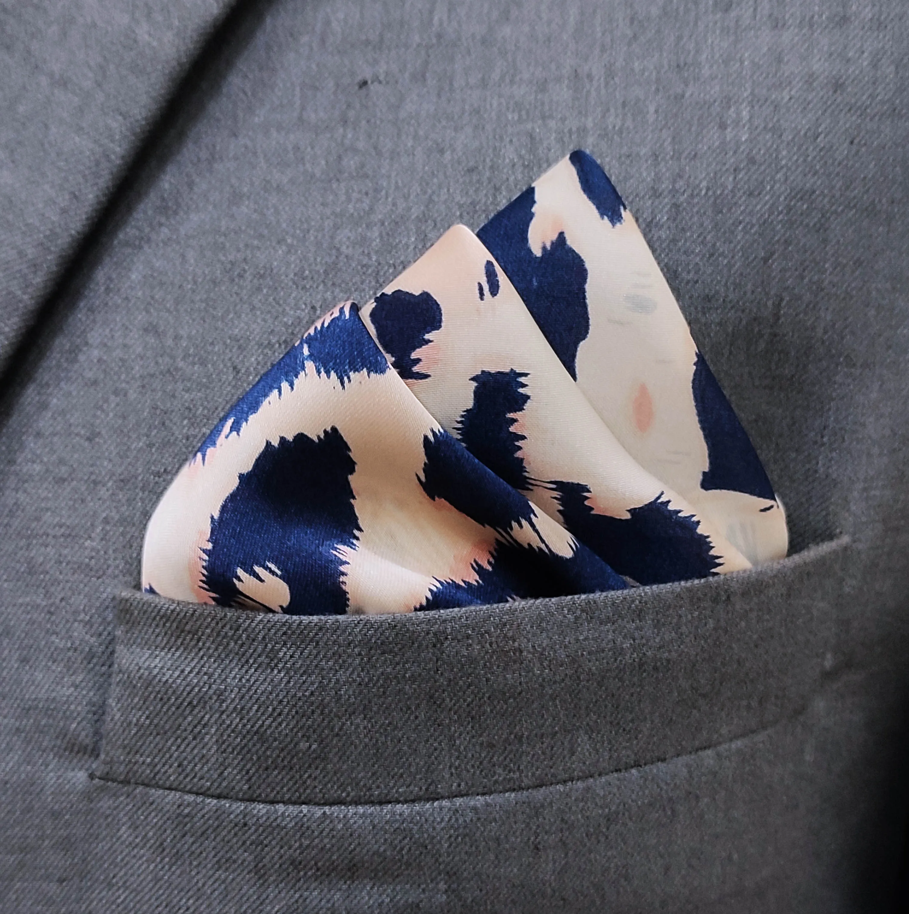 Snow Leopard Silk Pocket Squares