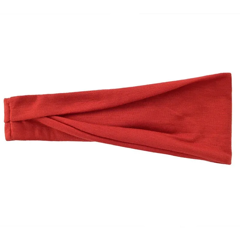 Solid Color Elastic Fitness Turban Headbands