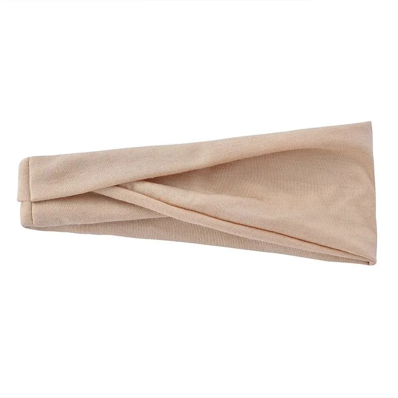 Solid Color Elastic Fitness Turban Headbands