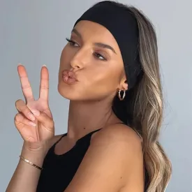 Solid Color Elastic Fitness Turban Headbands