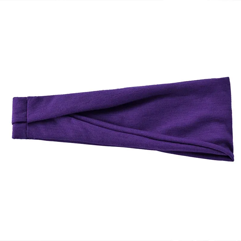 Solid Color Elastic Fitness Turban Headbands