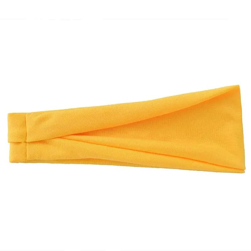 Solid Color Elastic Fitness Turban Headbands