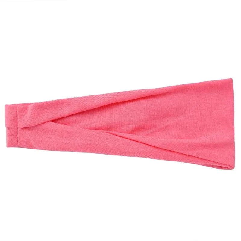 Solid Color Elastic Fitness Turban Headbands