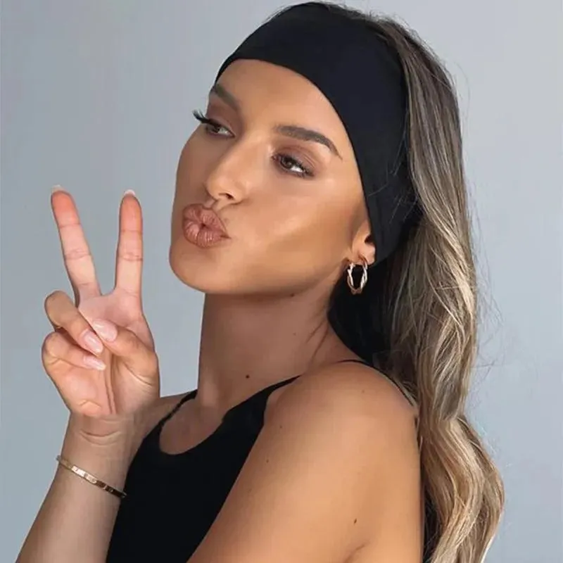 Solid Color Elastic Fitness Turban Headbands