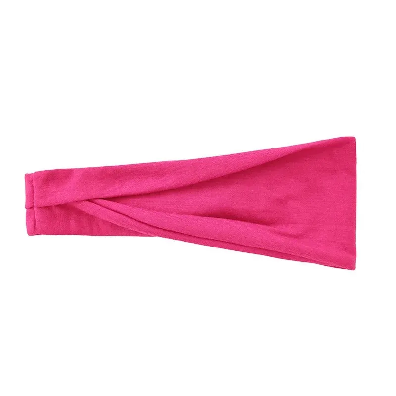 Solid Color Elastic Fitness Turban Headbands
