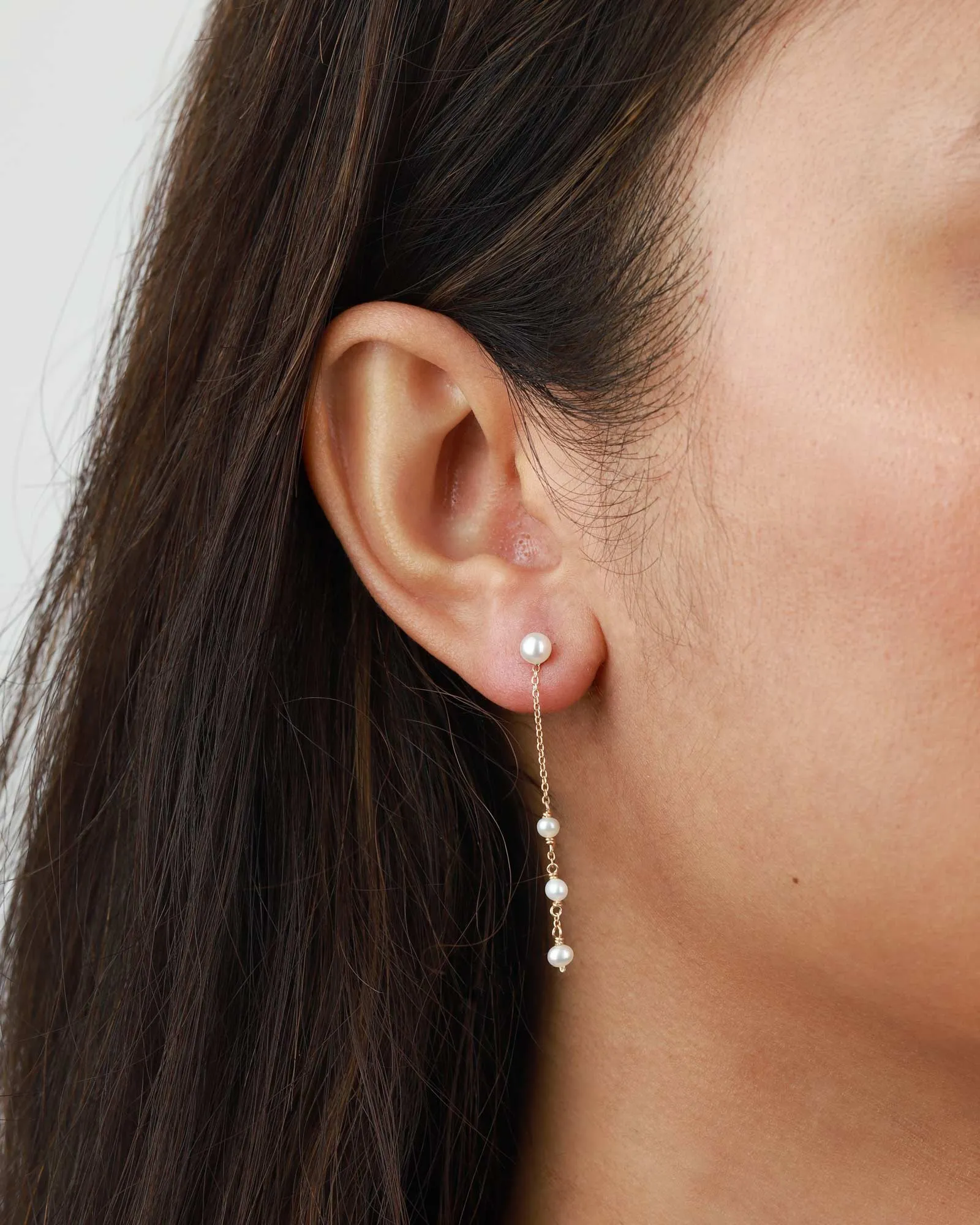Three Drop Pearl Studs