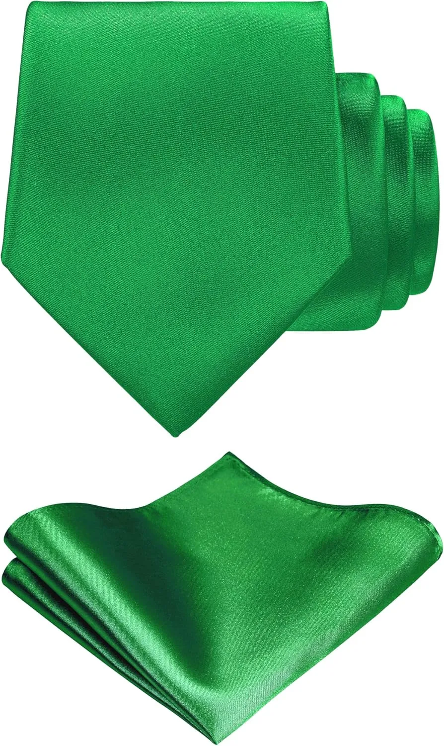TIE G Solid Satin Woven dyed Color Formal Necktie and Pocket Square Sets in Gift Box