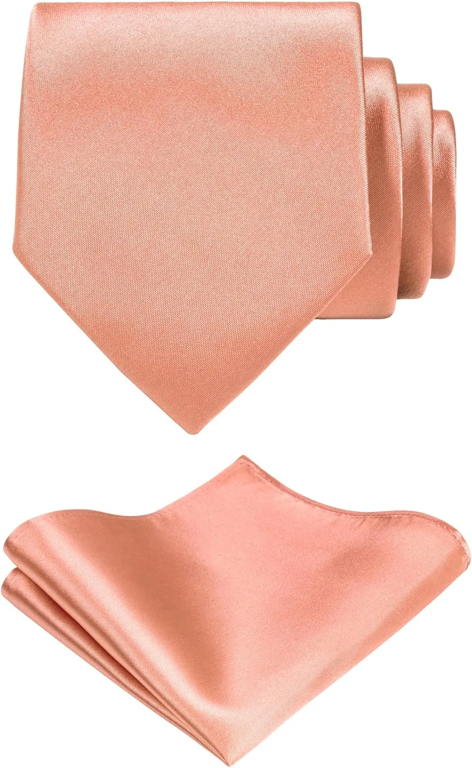 TIE G Solid Satin Woven dyed Color Formal Necktie and Pocket Square Sets in Gift Box