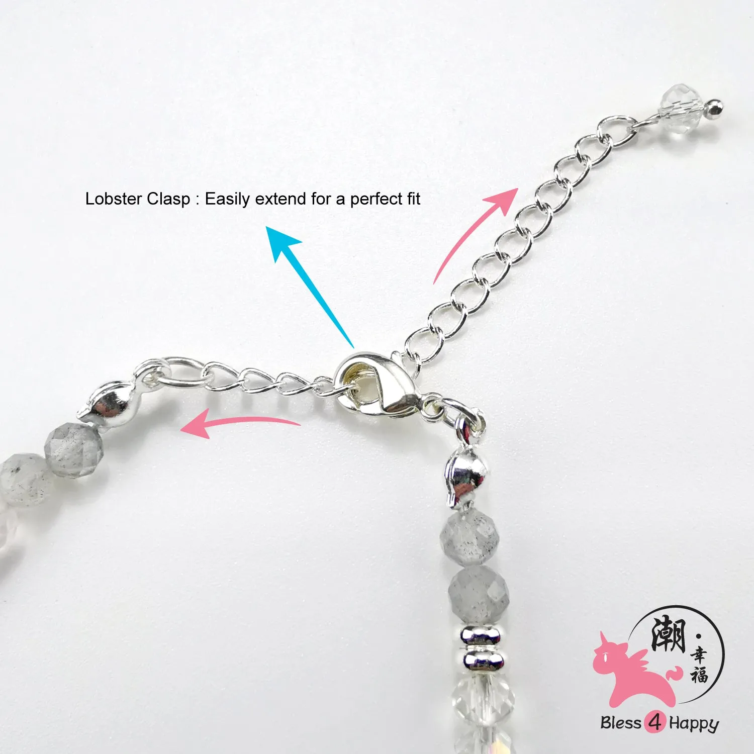 Watery Wonder Nymph Sandy Toes Blue Crystal Gemstone - Bless4Happy Handmade Bracelet