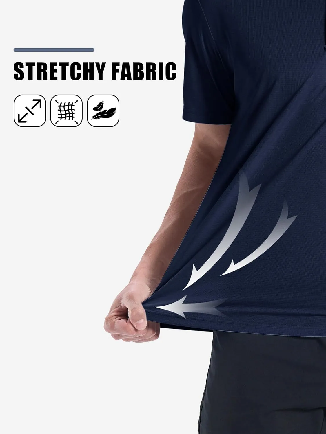 ZITY Mens Polo Shirts Short Sleeve Performance Moisture Wicking Work Golf Shirt