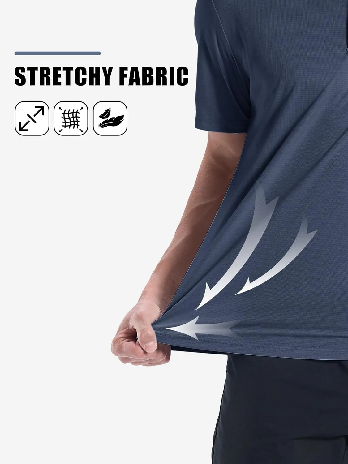 ZITY Mens Polo Shirts Short Sleeve Performance Moisture Wicking Work Golf Shirt